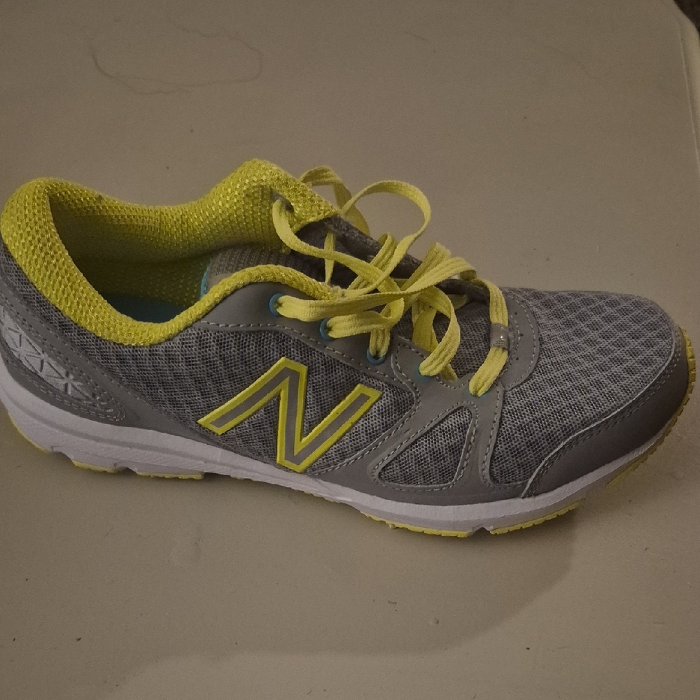 New Balance Gray and Neon Yellow Running Shoes
